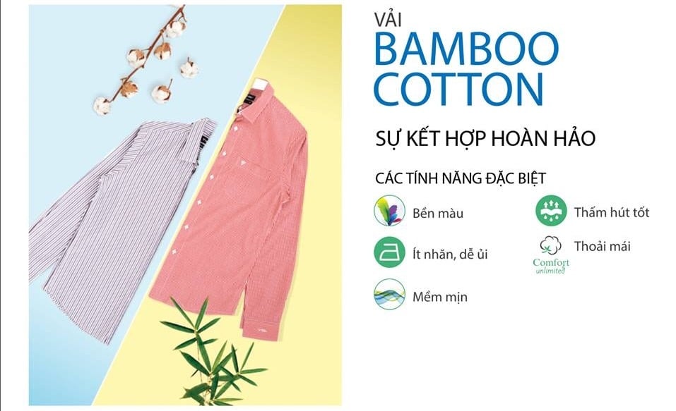 Vải Bamboo cotton Việt Tiến