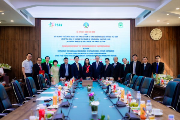C.P Việt Nam và PSAV ký kết hợp tác chuyển đổi hệ thống lương thực thực phẩm theo hướng minh bạch, trách nhiệm bền vững