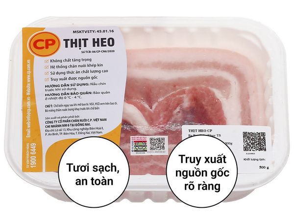 Ba rọi heo C.P khay 500g