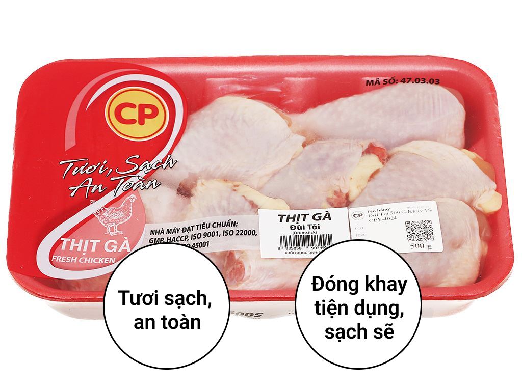 Đùi tỏi gà C.P khay 500g (4-6 đùi)