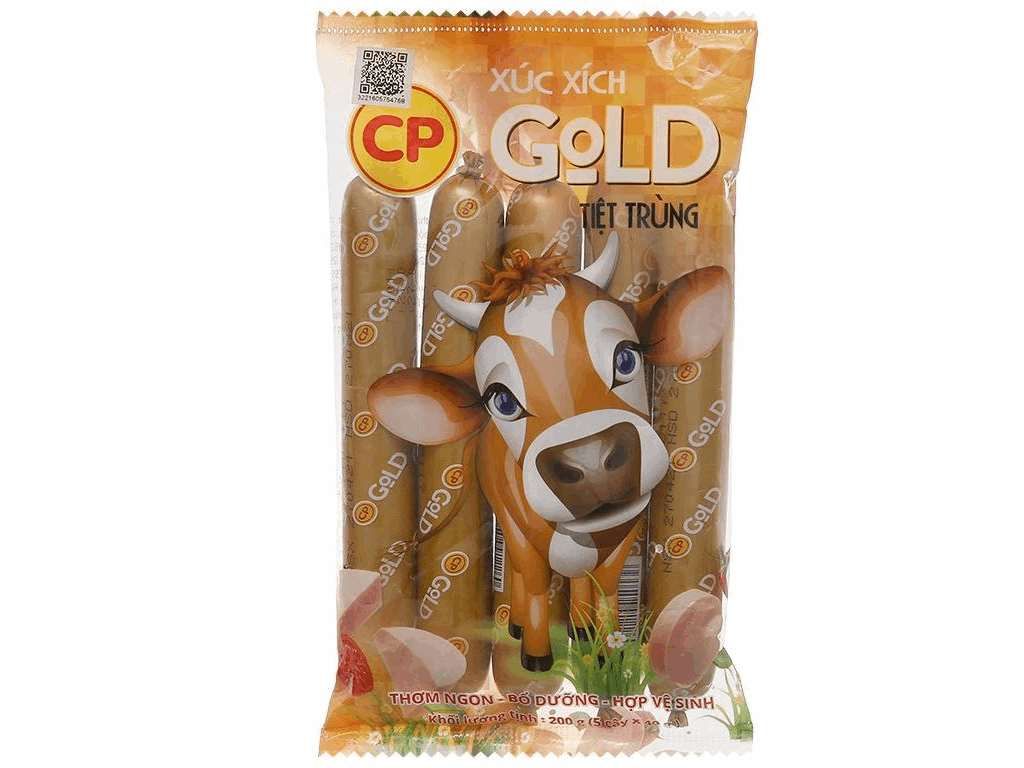 Xúc xích bò tiệt trùng Gold C.P
