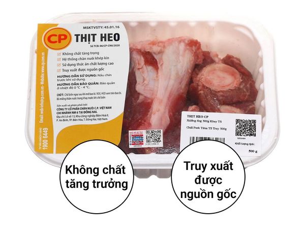 Xương ống heo C.P khay 500g (5-7 miếng)