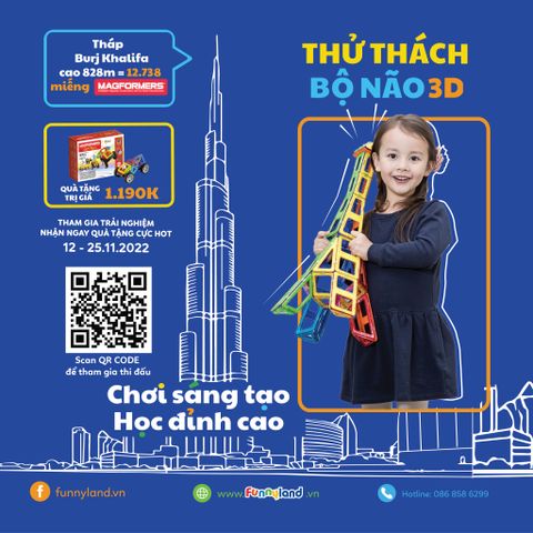 Bé mất bao lâu để xây dựng Toà Tháp Chọc Trời Magformers?