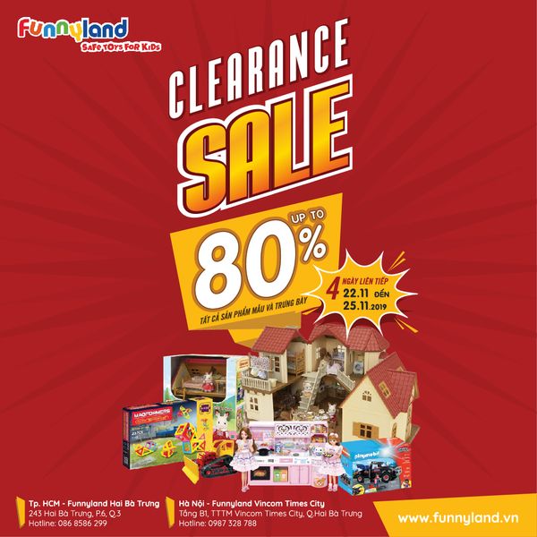 FUNNYLAND CLEARANCE SALE 2019