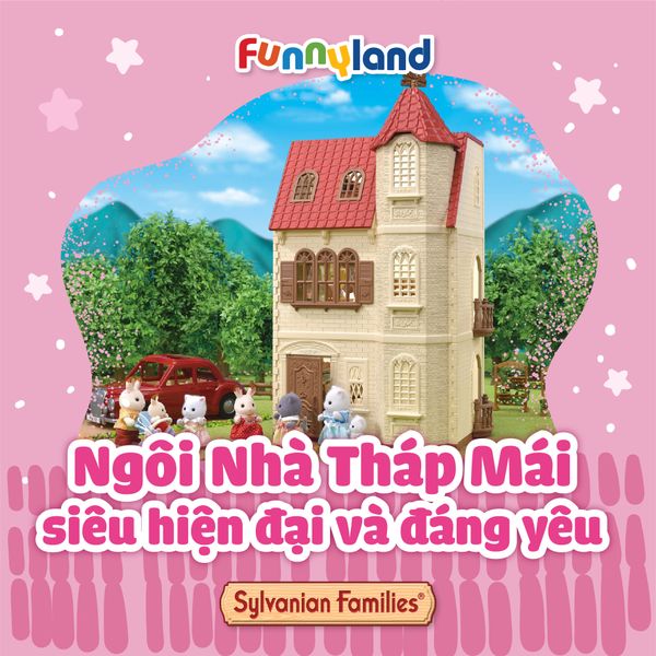 Ngôi nhà tháp mái (có thang máy) siêu hiện đại và đáng yêu của Sylvanian Families