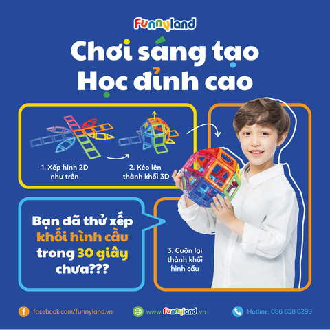 Bé mất bao nhiêu giây để Lắp hình cầu 3D Magformers?