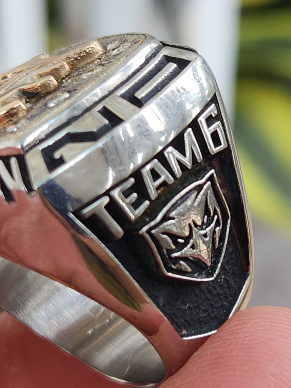nhẫn mỹ xưa national champions logo vàng 10k xoàn thiên nhiên