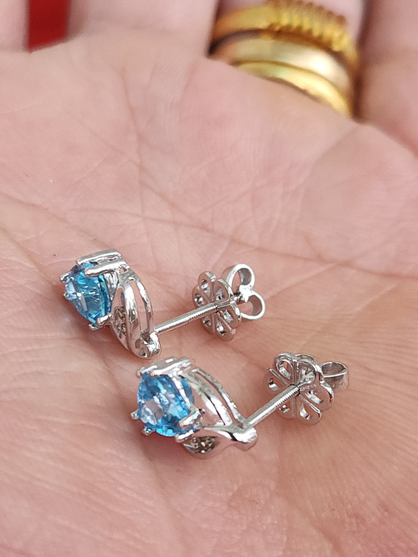 bông tai nữ vàng 10k white gold và yellow gold