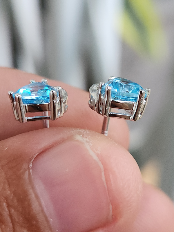 bông tai nữ vàng 10k white gold và yellow gold