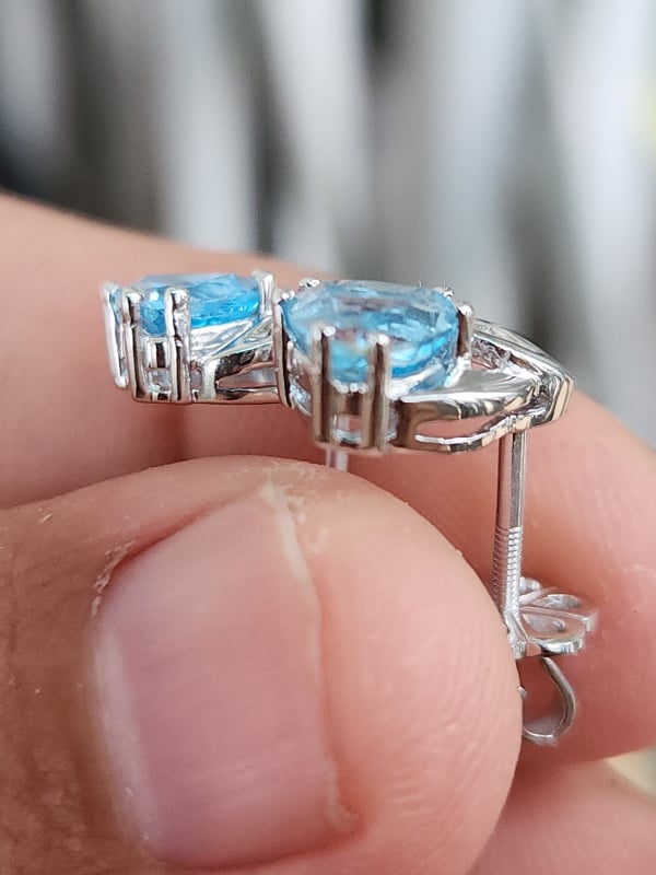 bông tai nữ vàng 10k white gold và yellow gold