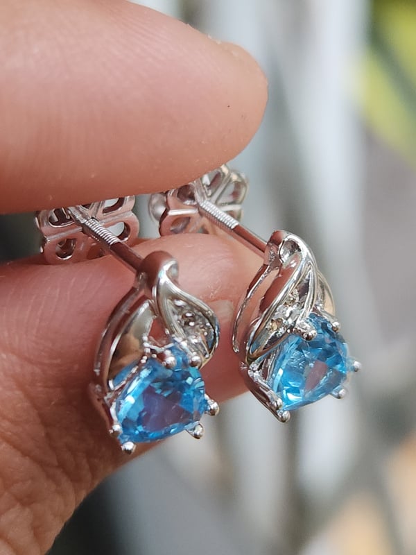 bông tai nữ vàng 10k white gold và yellow gold