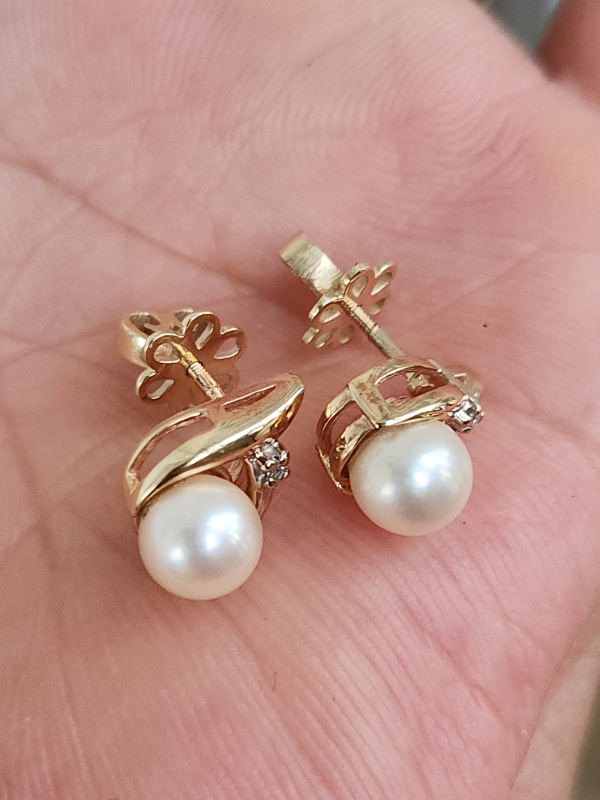 bông tai nữ vàng 10k white gold và yellow gold