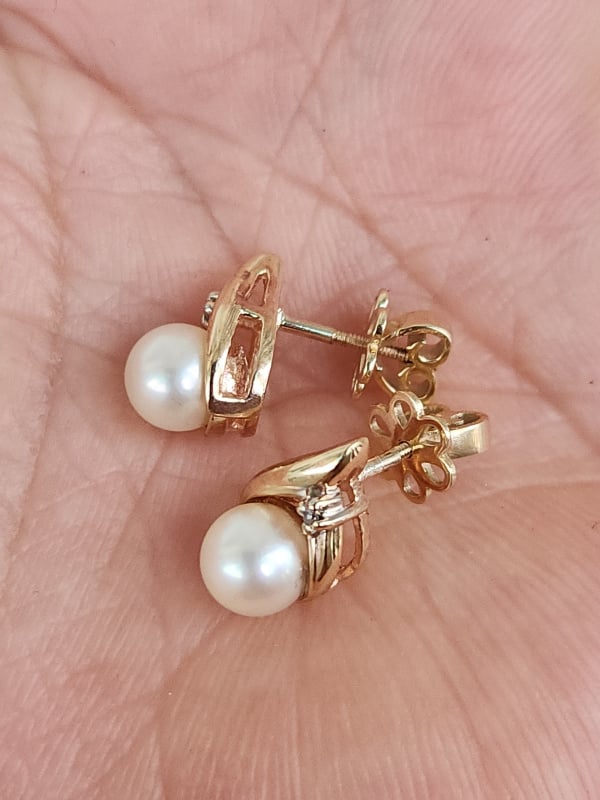 bông tai nữ vàng 10k white gold và yellow gold