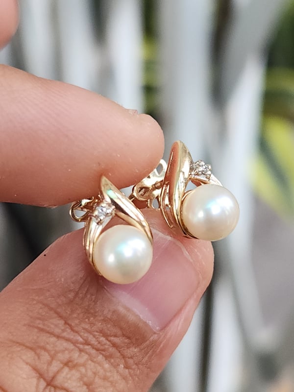 bông tai nữ vàng 10k white gold và yellow gold