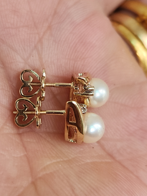 bông tai nữ vàng 10k white gold và yellow gold
