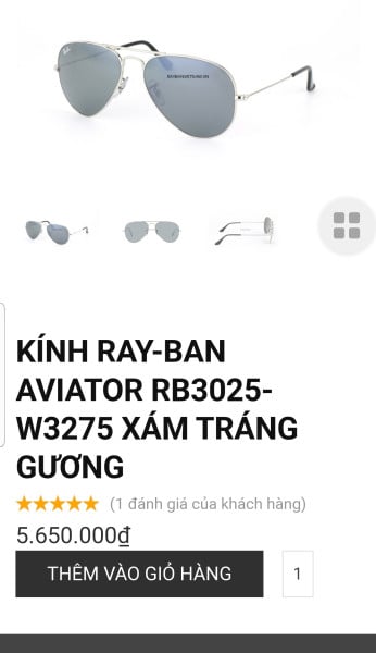 kính Rayban Italy Aviator RB3025 W3275 xám tráng gương