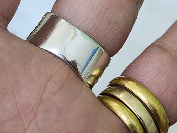 nhẫn mỹ bạc xưa 925 ốp vàng 14k cẩn 20 viên xoàn Moissanite