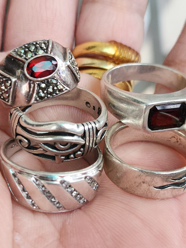 nhẫn mỹ bạc xưa cho nam đẹp