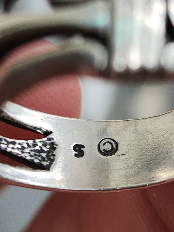 nhẫn mỹ bạc xưa cho nam đẹp đính biểu tượng