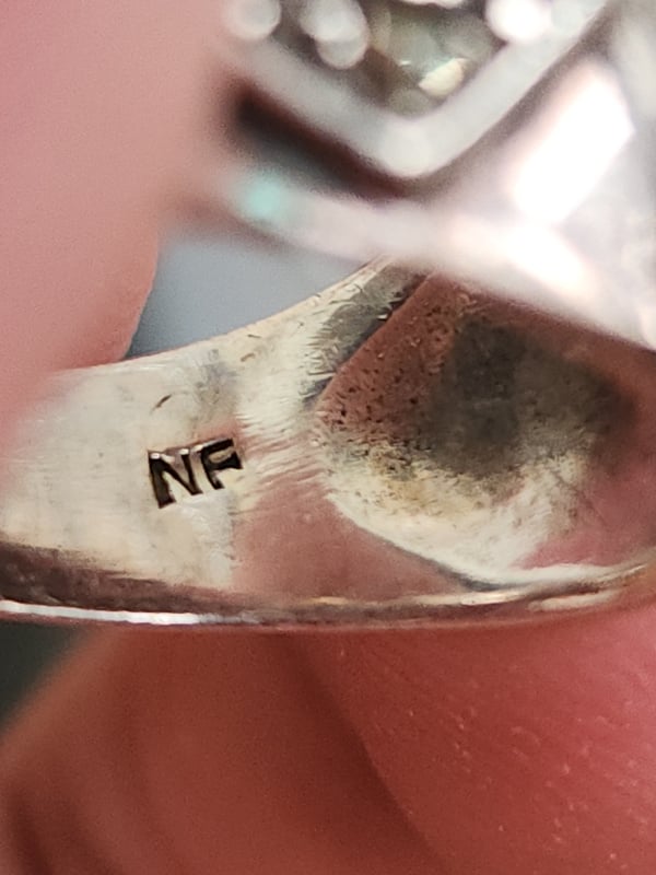 nhẫn mỹ bạc xưa cho nam đẹp đính đá đỏ