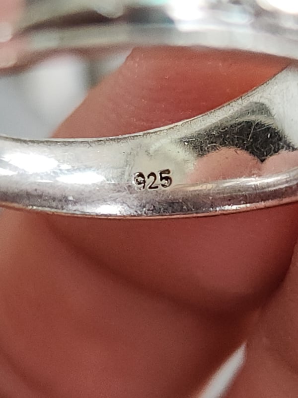 nhẫn mỹ bạc xưa cho nam đính kim cương thiên nhiên