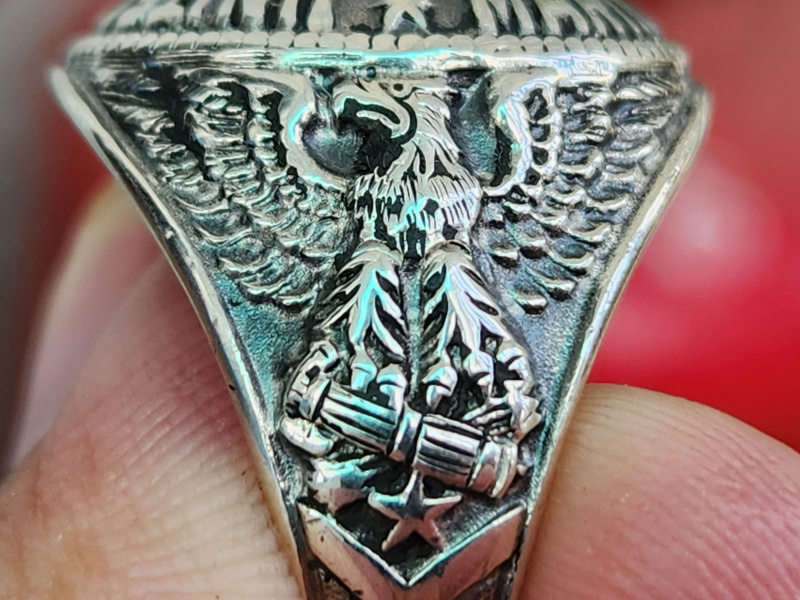 nhẫn mỹ bạc xưa quân đội thủy quân lục chiến