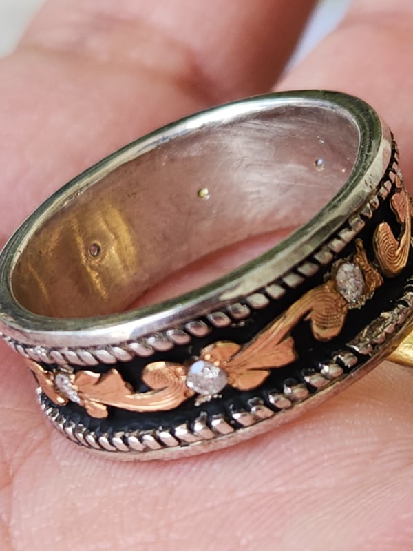 nhẫn mỹ xưa diamond vàng 10k 925 Mexico