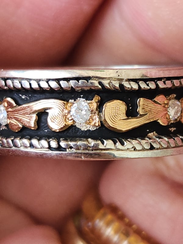 nhẫn mỹ xưa diamond vàng 10k 925 Mexico