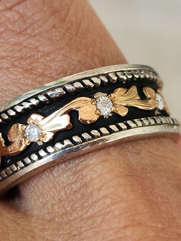 nhẫn mỹ xưa diamond vàng 10k 925 Mexico