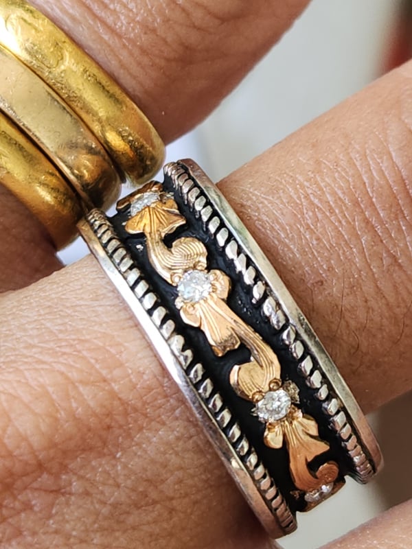 nhẫn mỹ xưa diamond vàng 10k 925 Mexico