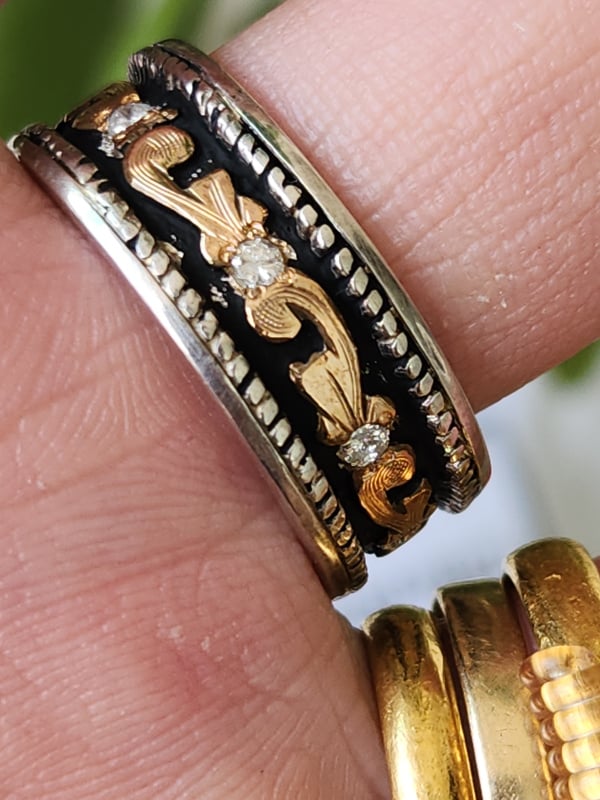 nhẫn mỹ xưa diamond vàng 10k 925 Mexico