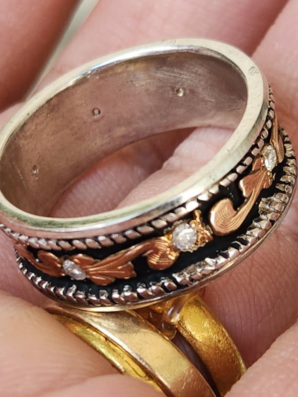 nhẫn mỹ xưa diamond vàng 10k 925 Mexico