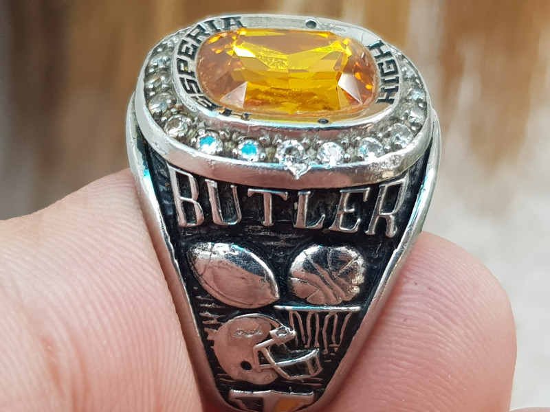 nhẫn mỹ xưa hợp kim hột đá vàng hổ phách