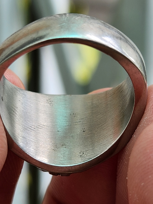 nhẫn mỹ xưa hột xanh biển tia màu Sapphire