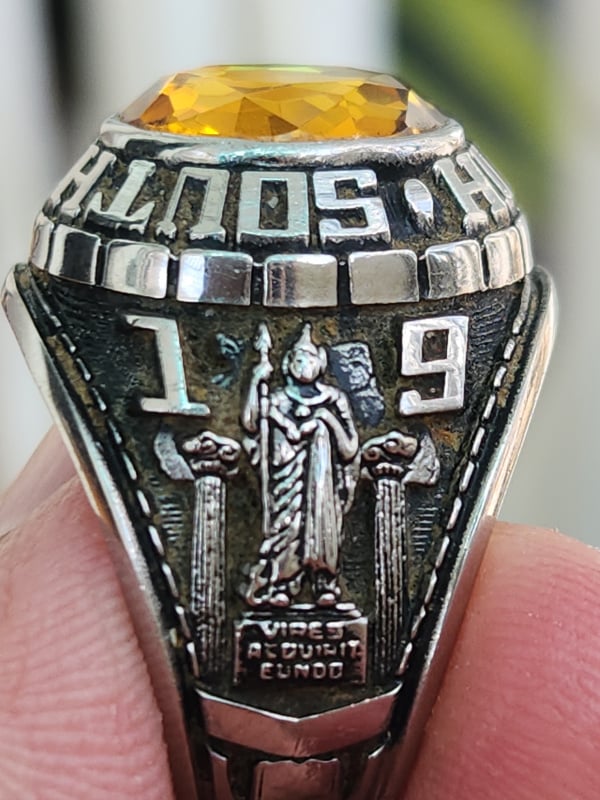 nhẫn mỹ xưa hợp kim jostens hột vàng citrine