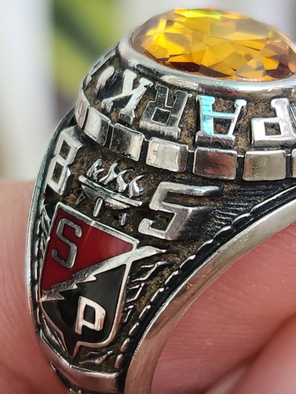 nhẫn mỹ xưa hợp kim jostens hột vàng citrine