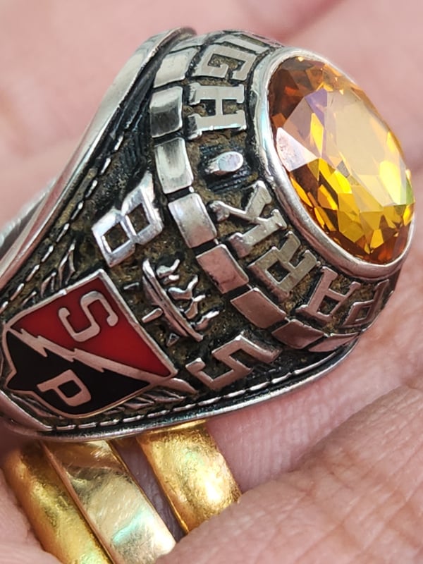 nhẫn mỹ xưa hợp kim jostens hột vàng citrine