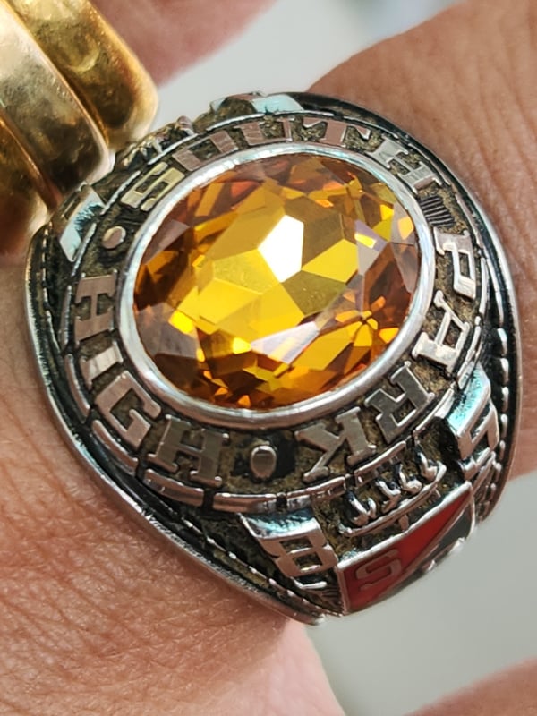 nhẫn mỹ xưa hợp kim jostens hột vàng citrine
