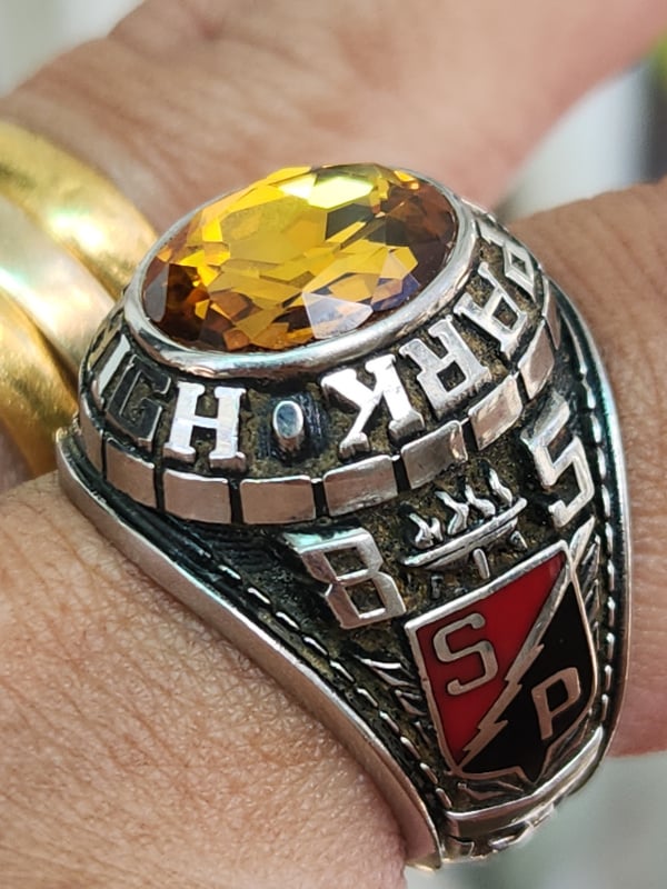 nhẫn mỹ xưa hợp kim jostens hột vàng citrine
