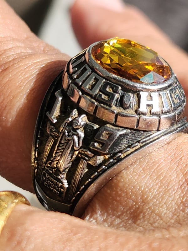 nhẫn mỹ xưa hợp kim jostens hột vàng citrine
