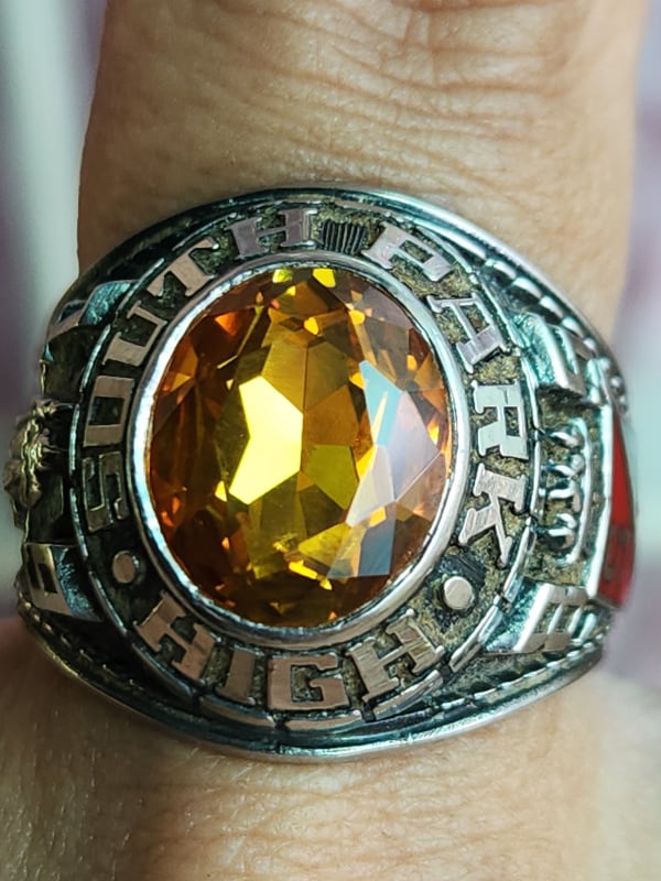 nhẫn mỹ xưa hợp kim jostens hột vàng citrine