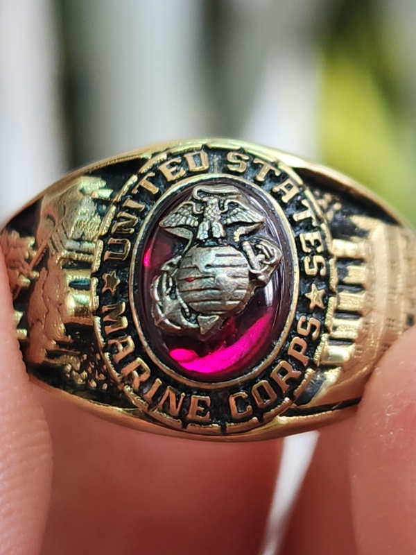 nhẫn mỹ xưa hợp kim quân đội usmc Bal Gt