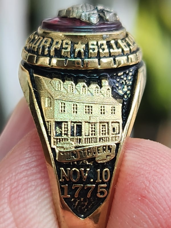 nhẫn mỹ xưa hợp kim quân đội usmc Bal Gt