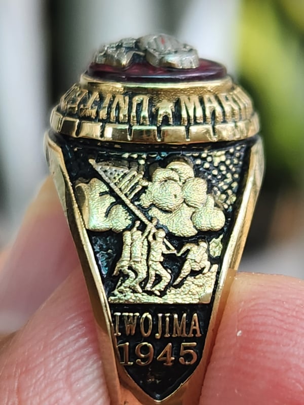 nhẫn mỹ xưa hợp kim quân đội usmc Bal Gt