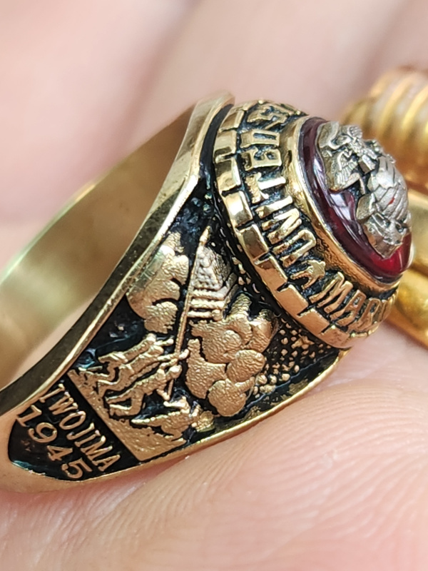 nhẫn mỹ xưa hợp kim quân đội usmc Bal Gt