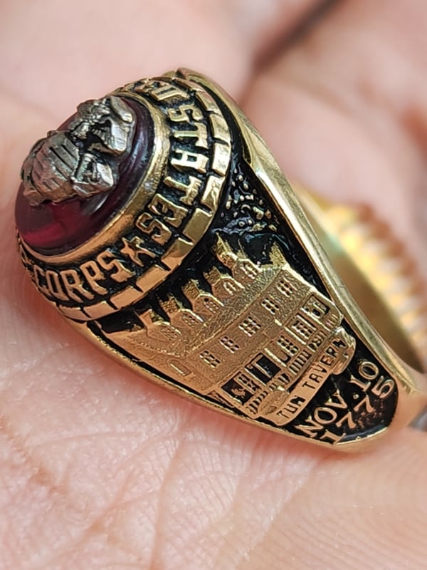 nhẫn mỹ xưa hợp kim quân đội usmc Bal Gt
