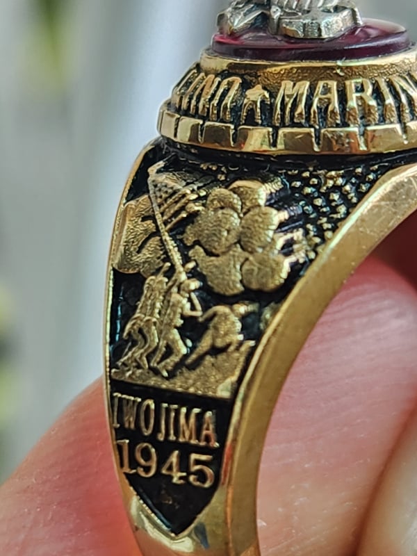 nhẫn mỹ xưa hợp kim quân đội usmc Bal Gt