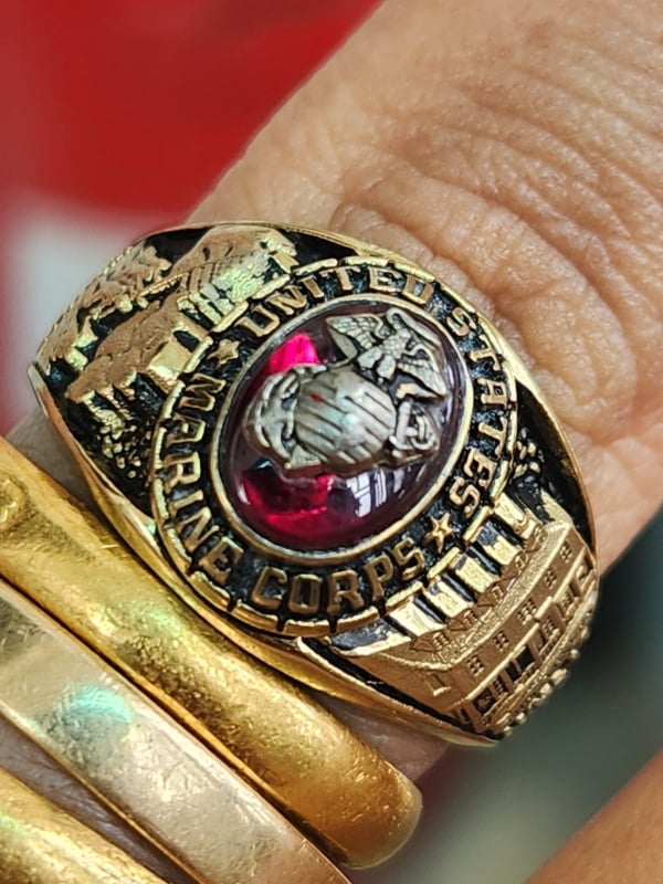 nhẫn mỹ xưa hợp kim quân đội usmc Bal Gt