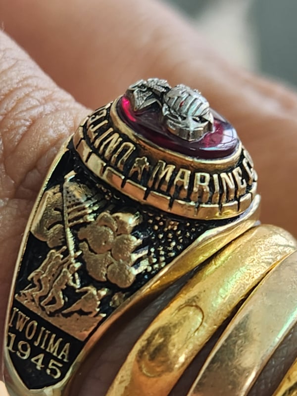 nhẫn mỹ xưa hợp kim quân đội usmc Bal Gt