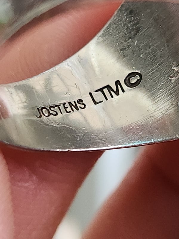 nhẫn mỹ xưa hột vàng tia hổ phách hãng Jostens ltm